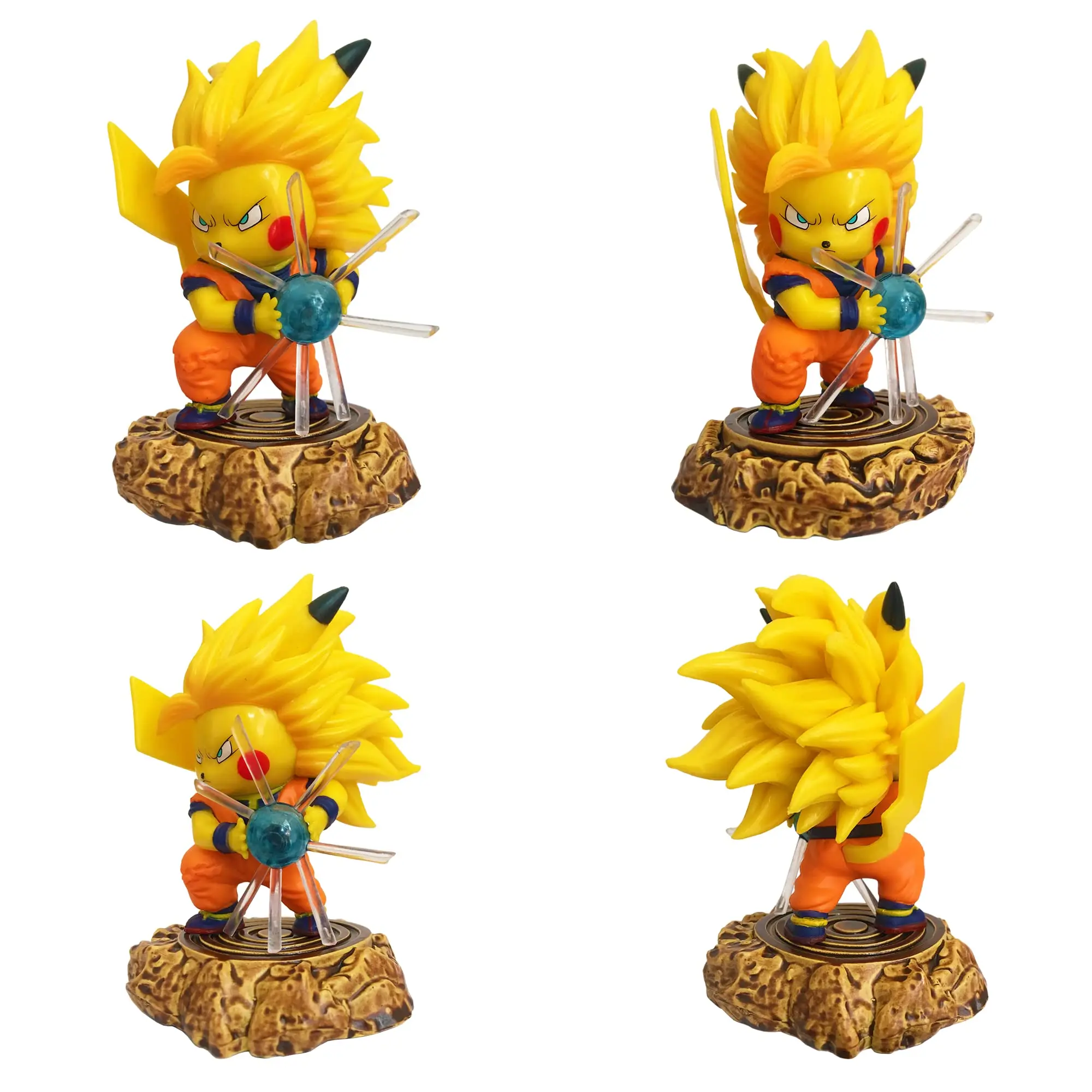 

10cm PVC Pokemon Pikachu Anime Figure Cosplay Dragon Ball Son Goku Kawaii Action Figurine Toys for Children Collection Statue