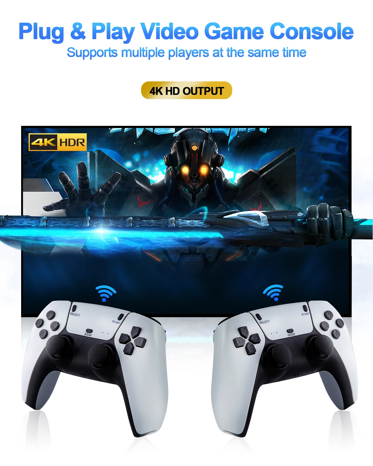 New U9 Video Game Console 128G Built-in 20000 Games Retro Handheld TV Game Console Wireless Controller Game Stick For PS1/GBA/GB