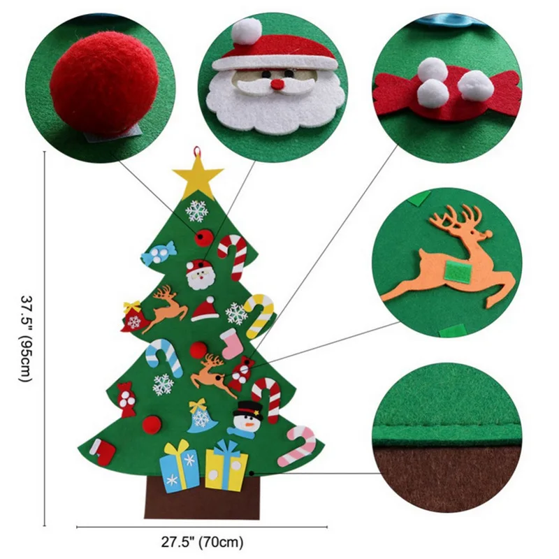 Кулон в виде рождественской елки из фетра рождественские украшения трехмерные