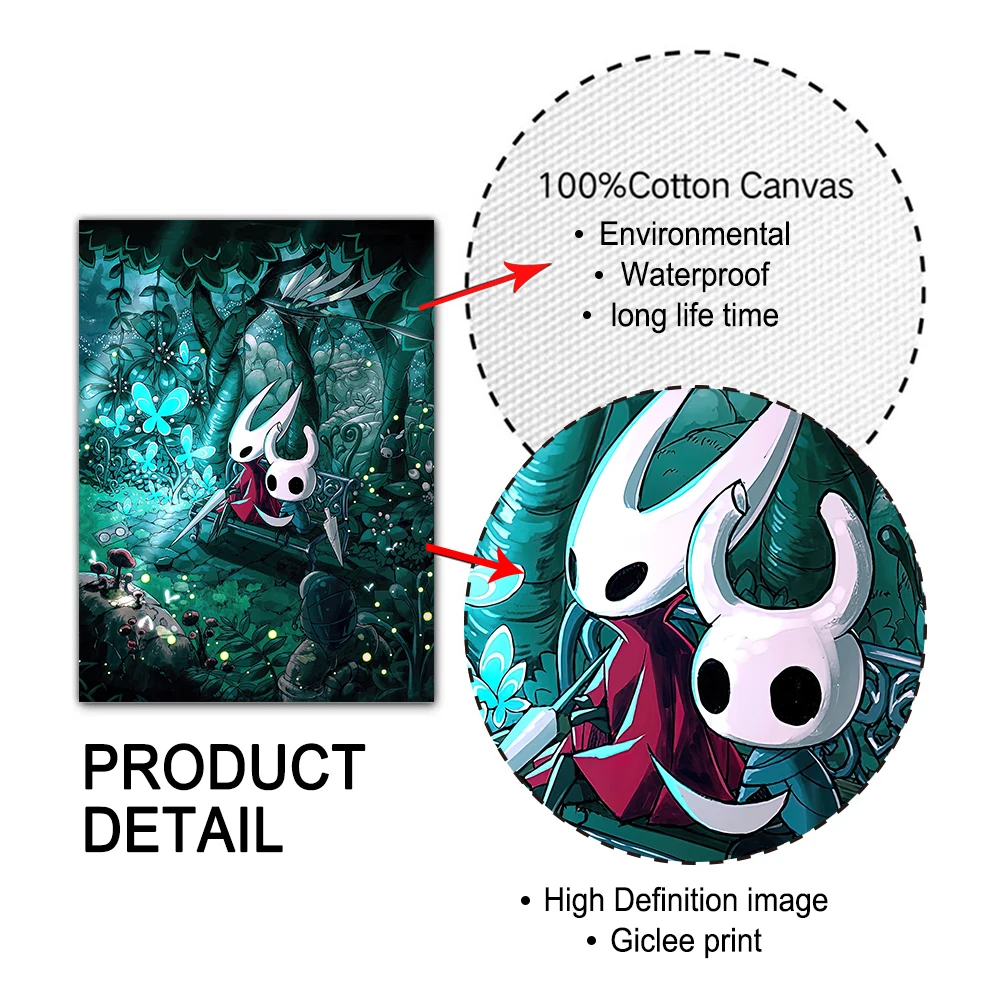 Постер с картой рыцаря Аниме Холст для рисования по мотивам игры декоративный