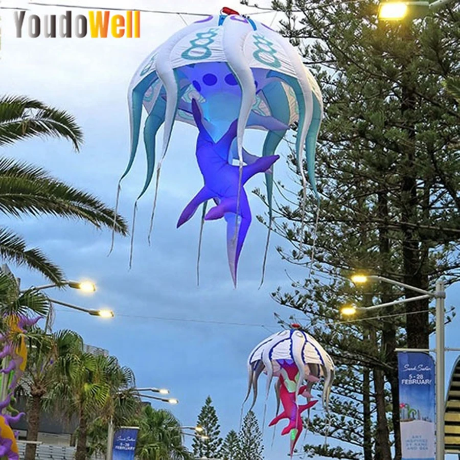Гигантская подвесная Высококачественная надувная Медуза большая рыба цвет