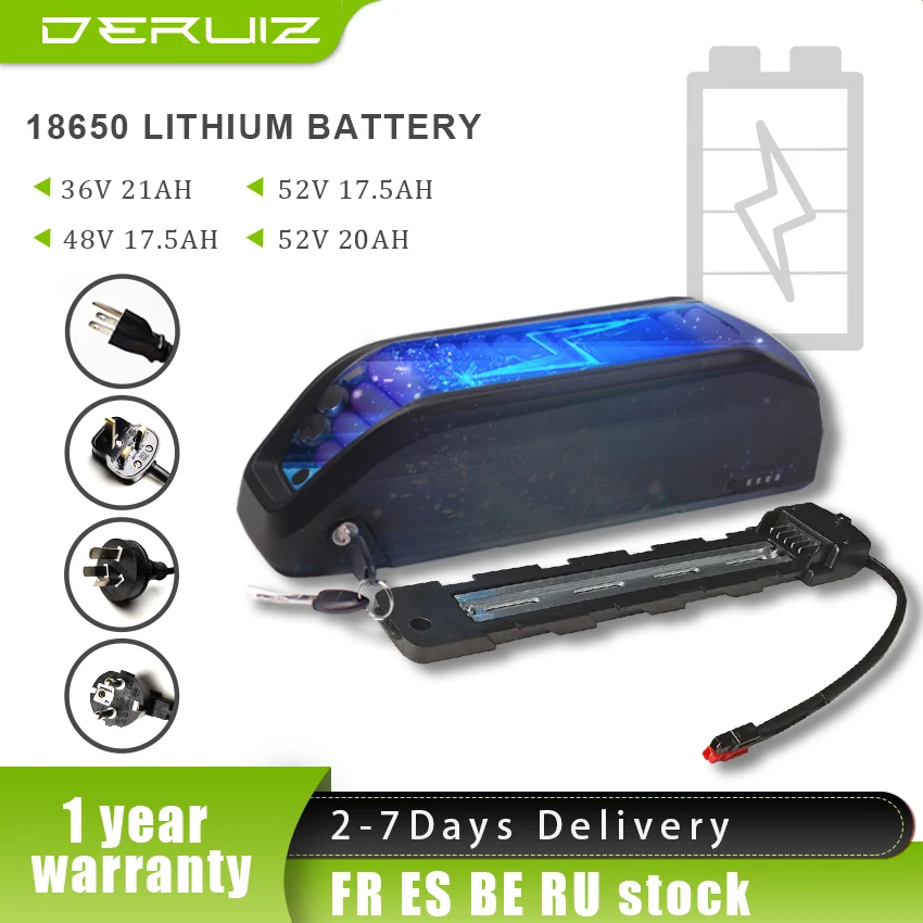 Electric Ebike Battery 18650 Cell 36V17AH 36V21AH 48V17.5AH 52V17.5AH downtub li-ion battery for bafang BBS01B BBS02B BBSHD