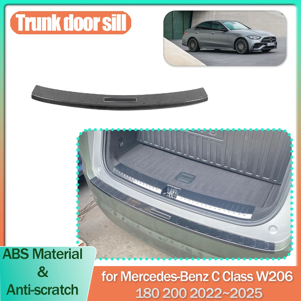 Фото Порог багажника автомобиля для Mercedes-Benz C Class W206 180 200 2022~2025 порог защитная пластина накладка накладки наклейки аксессуары №1