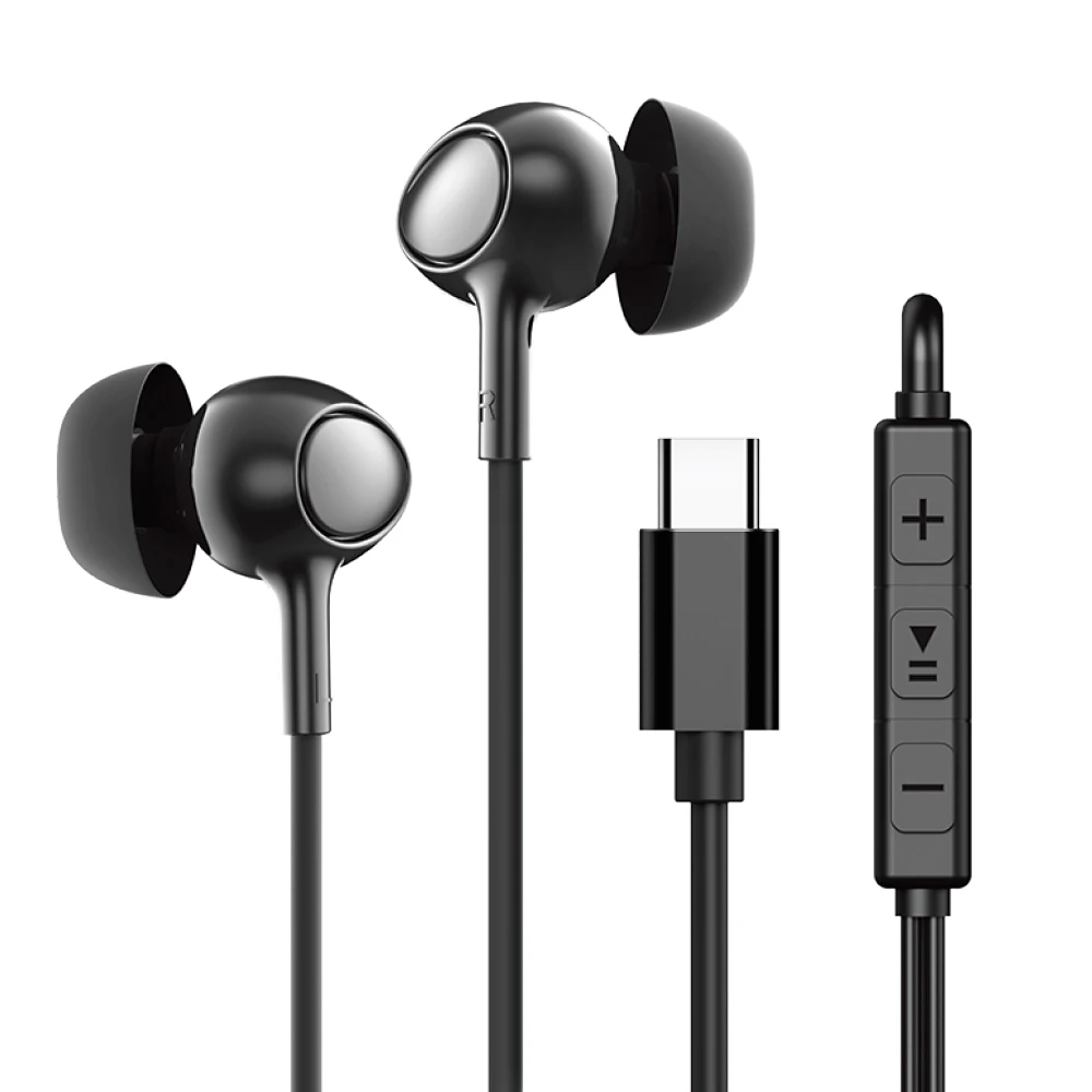 Проводные наушники типа C tgec201d черные