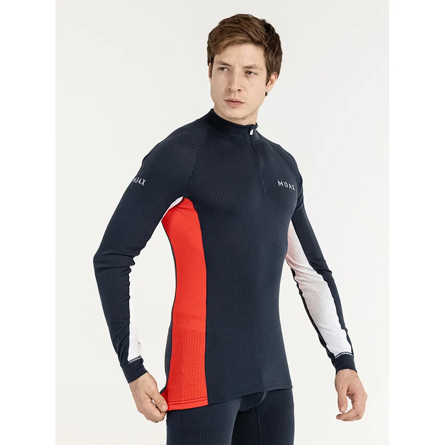 Комплект термобелья Moax Race LS с воротником мужской т.син.красный (46-S)