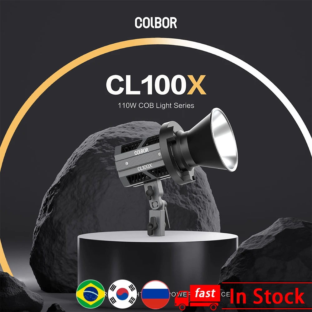 

Двухцветный COB-светсветильник льник для фотосъемки COLBOR CL110X 110 Вт s 2700-6500K Bowens с управлением через приложение для наружной видеосъемки