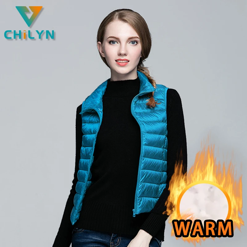 

Непродуваемый пуховой жилет CHILYN, водонепроницаемый Женский ульсветильник походный пуховик на белом утином пуху, женский жилет без рукавов