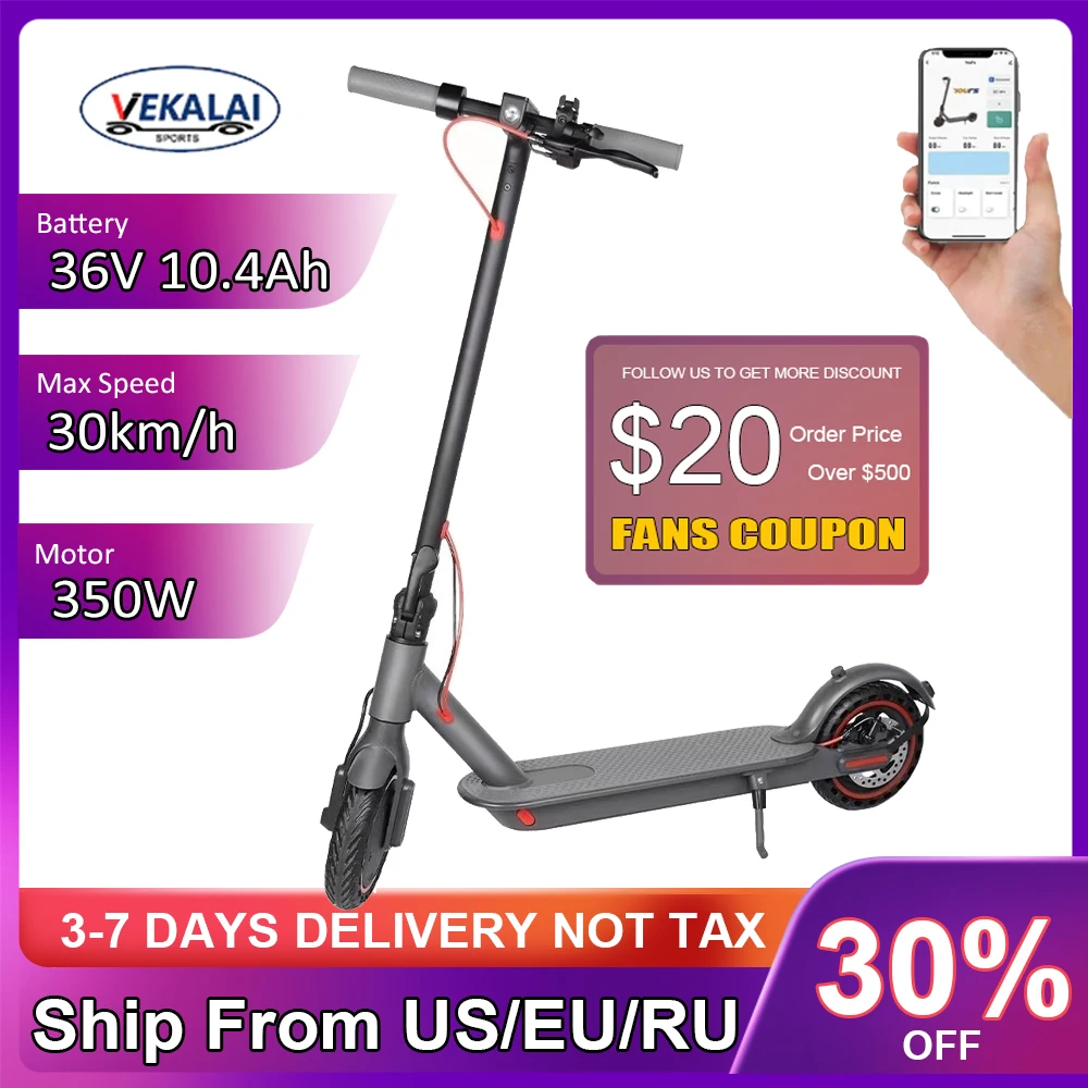 

VEKALAI RU US EU Stock Electric Scooter 8.5inch 36V 350W 7.5/10.4Ah Foldable Adults Scooter Smart Skateboards Scooter with app