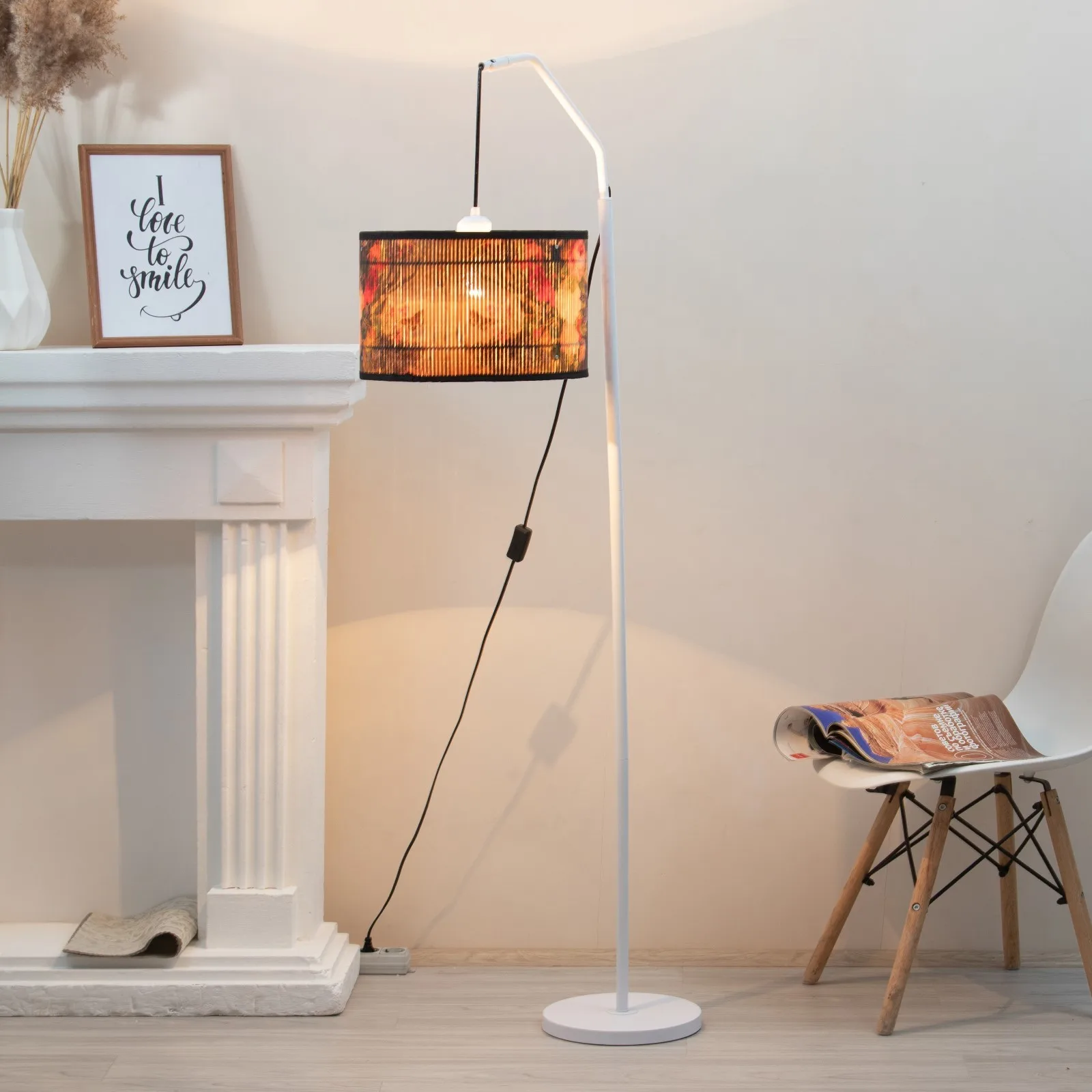 Торшер Медиум цветочный Е27 40Вт белый22х22х155см МОДЕЛЬ F761TT-1297