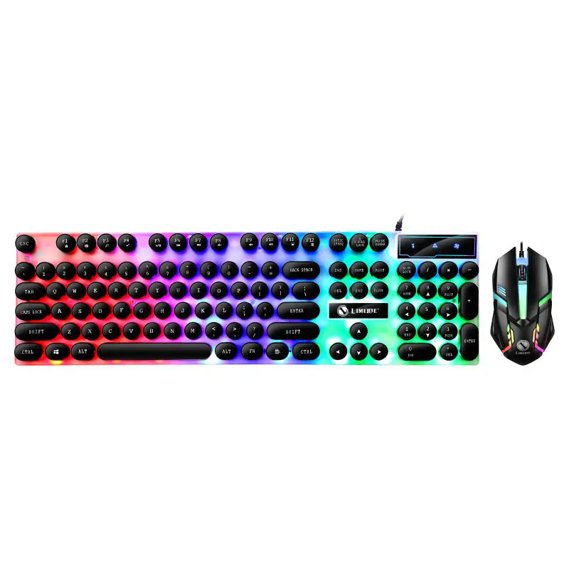 

Wired Luminous Game Punk Keyboard And Mouse Home Travel Set