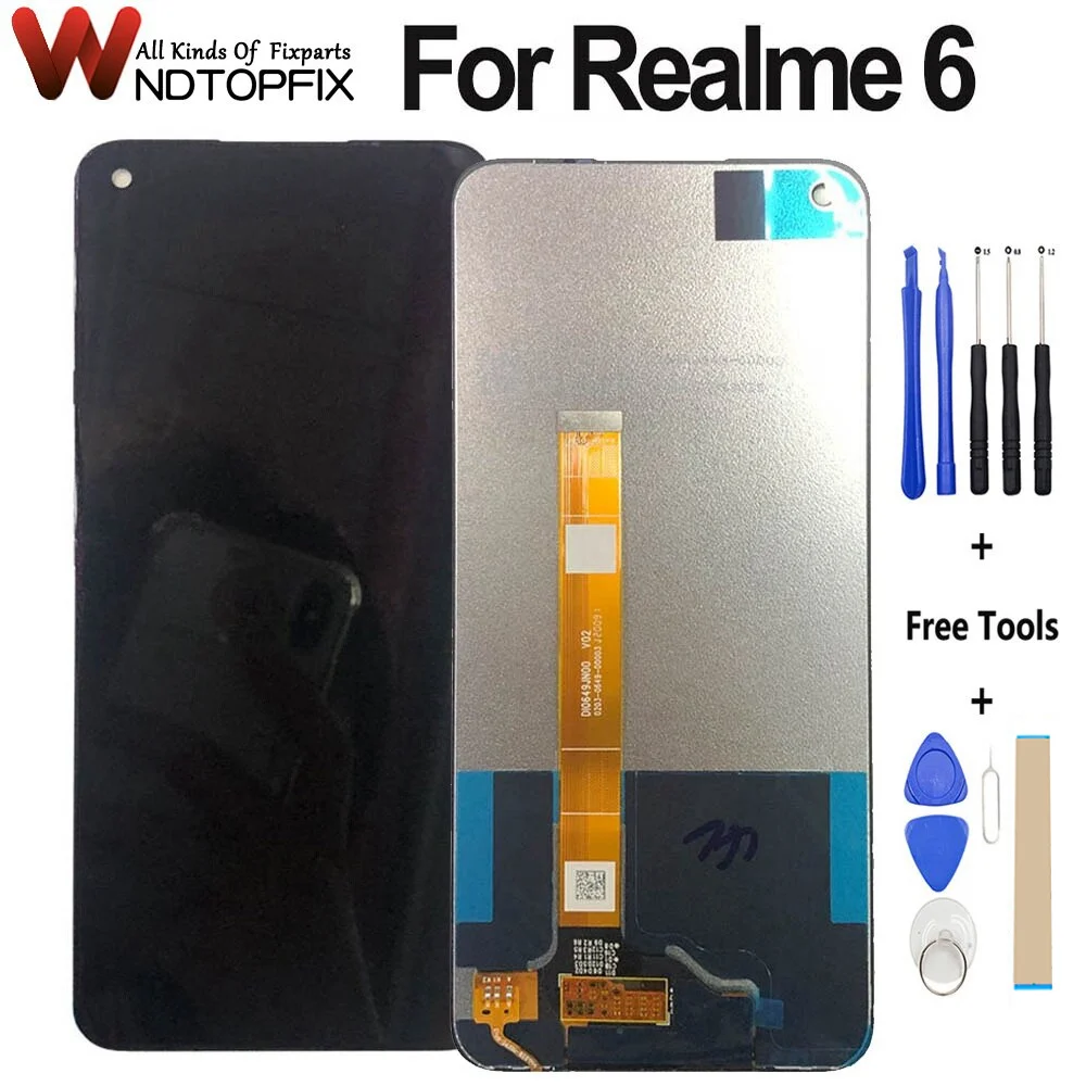 

Дисплей 6,5 дюйма для OPPO Realme 6 LCD RMX2001, детали для замены протестированы для ЖК-экрана Oppo Realme 6