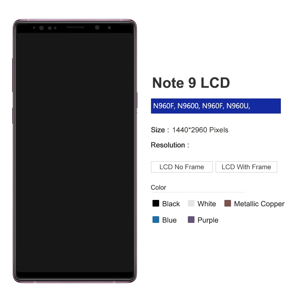 TFT-дисплей для Samsung Note 9 ЖК-дисплей сенсорный экран дигитайзер Замена Note9 N960 SM-N960F с