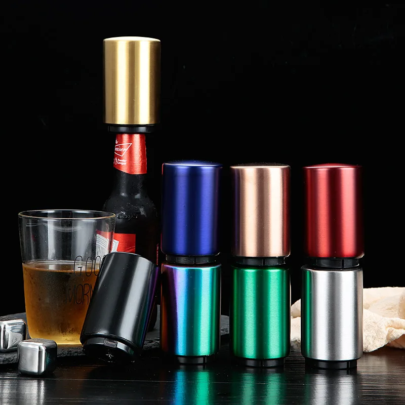 

Automatic Stainless Steel Beer Bottle Opener Magnet Beer Opener Push Down Opener Wine Beer Soda Cap Opener Kitchen Accessories