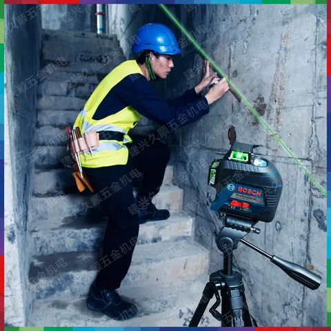 Новый Прибор Bosch GLL3 - 60XG Профессиональный Зеленый Горизонтометр 360° 12 С Наклейкой На Стену