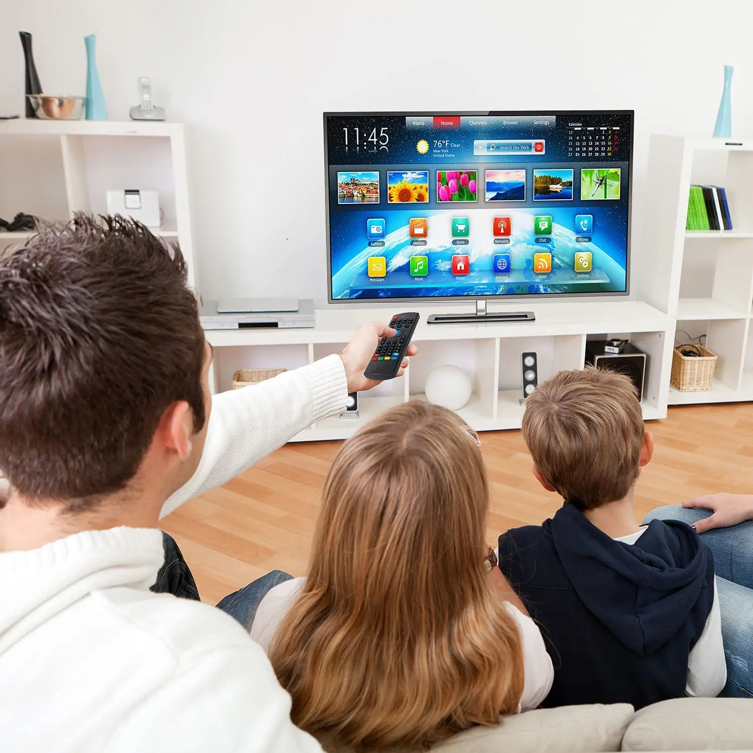 

2,4 ГГц Беспроводная воздушная мышь QWERTY клавиатура с ИК-обучением пульт дистанционного управления для Android TV Box X96/X96 mini/A95X/H96 pro/X92/T95Z