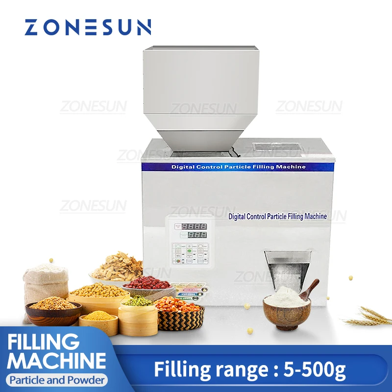 

ZONESUN 5-500g Granule Seed Milk Powder Coffee Bean Jar Bottle Weighing Filling Machines For Food