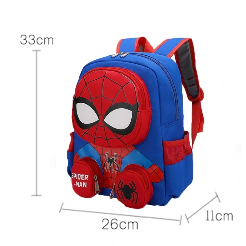 Disney Spiderman Backpacks Super Heroes Student School Bag Cartoon 3d Stereo Kindergarten Backpack Children's Travel Bag