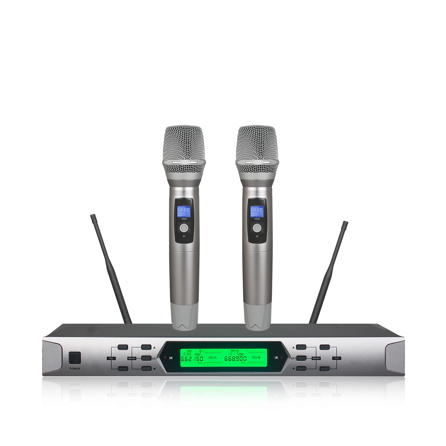 

Wireless microphone one drag two FM UHF home singing microphone stage performance heart-shaped pointing karaoke microphone
