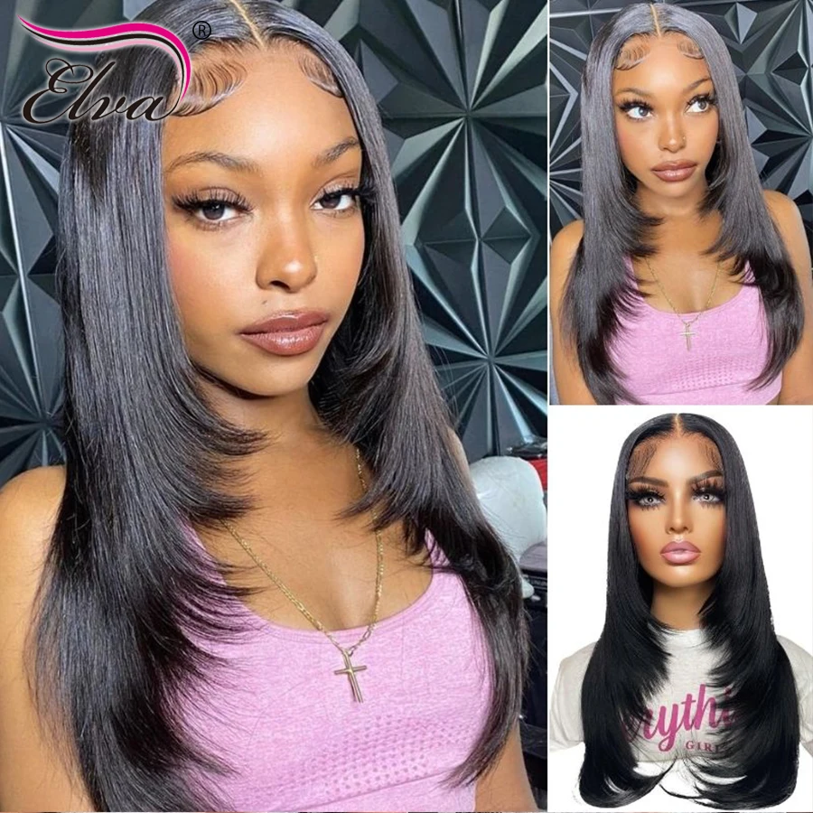 Парик с длинным Бобом на сетке спереди натуральные прямые волосы парик