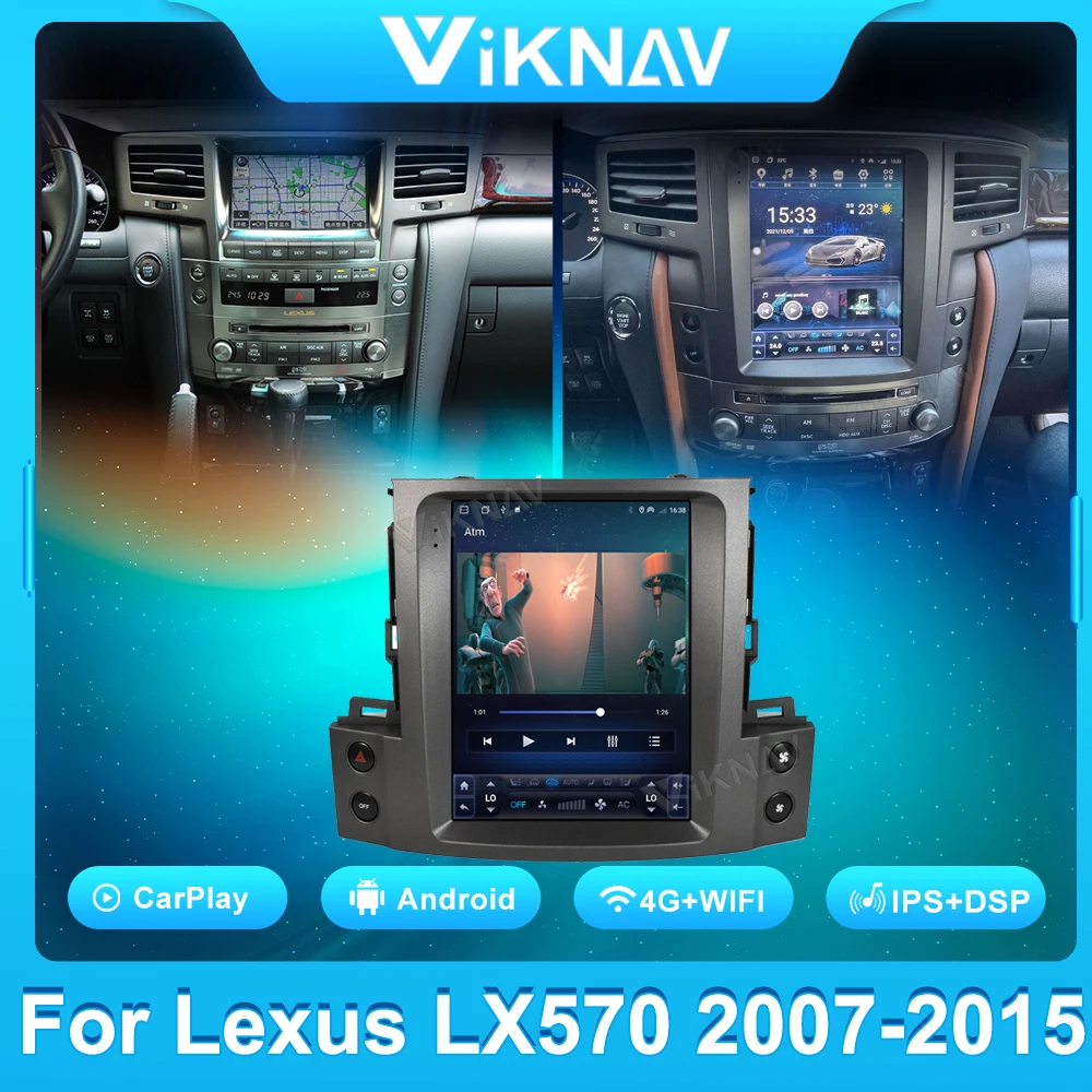 

Автомобильный радиоприемник 10,5 дюймов Android для Lexus LX570 2007-2015, автомобильный мультимедийный плеер с GPS-навигацией, автомобильный стереоприемн...