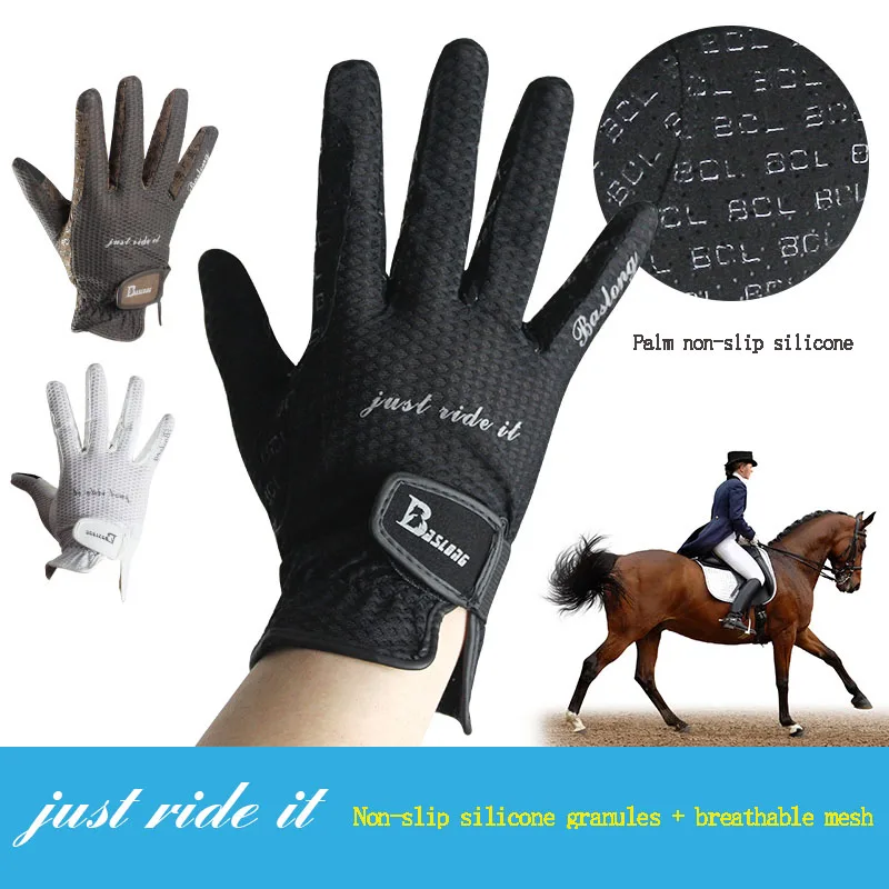 Equestrian Gloves Spring Summer Men and Women Riding Gloves Knight Equipped Palm Silicone Non-slip Breathable