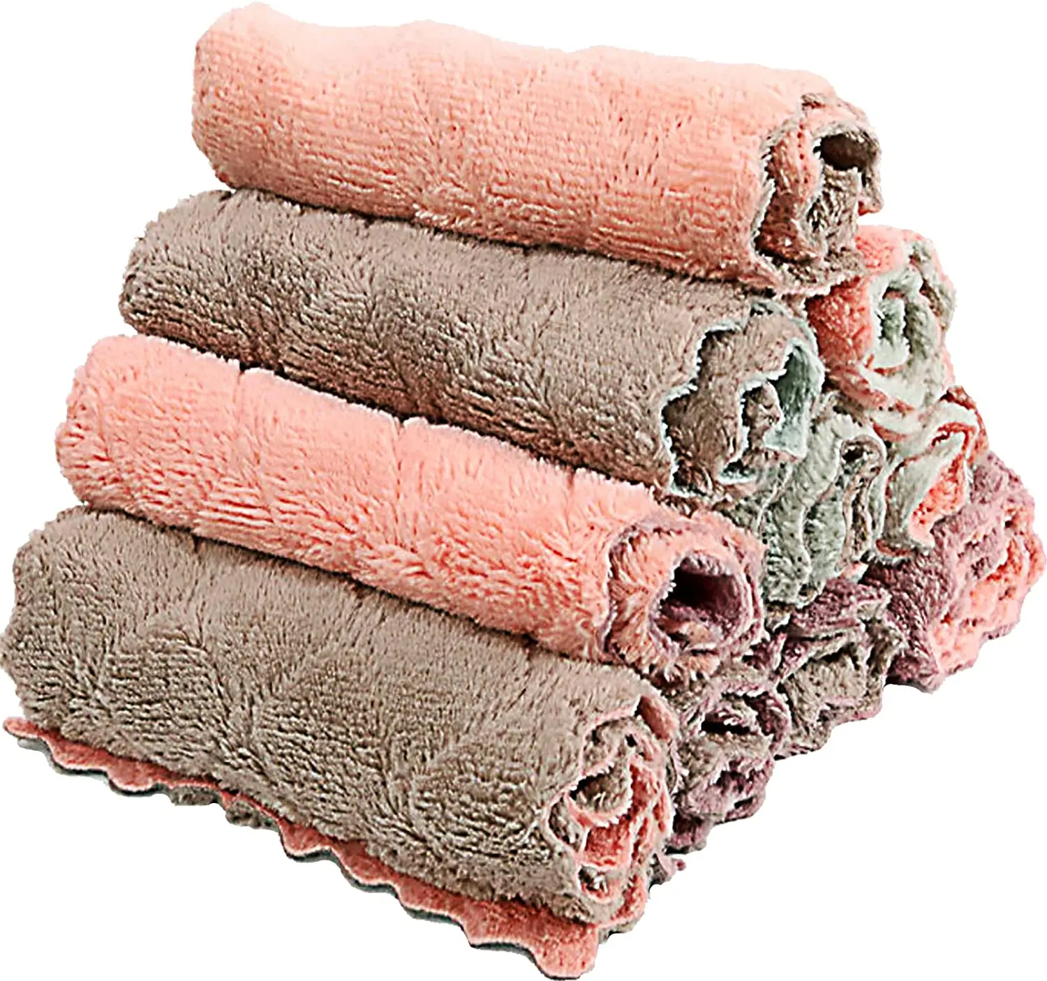 

10 Pack Kitchen Cloth, Microfiber Dish Towels Washcloths, Super Absorbent Coral Velvet Dishtowels, Premium Cleaning Cloths,Non-S