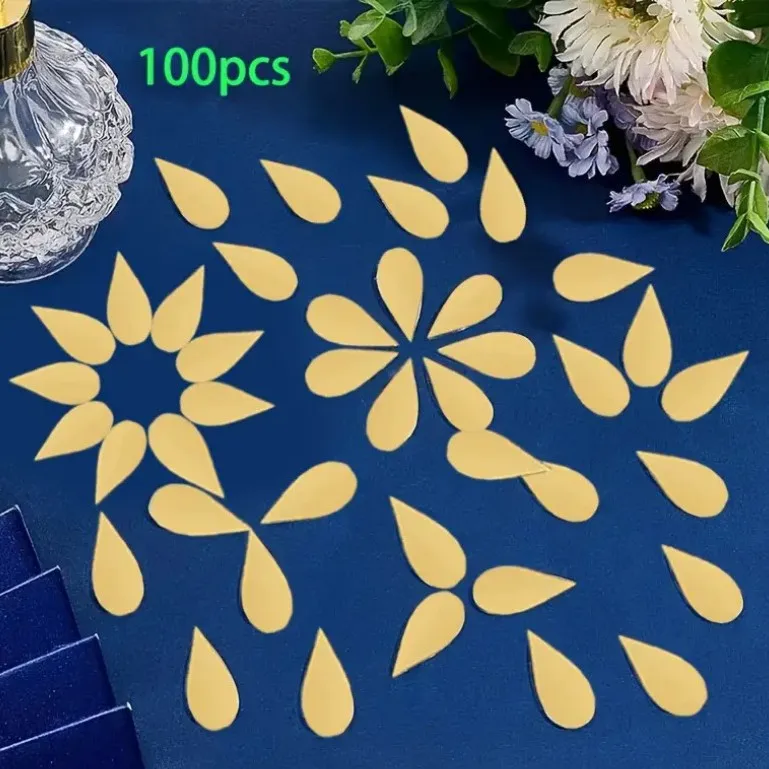 

Зеркальные наклейки листья ПВХ 100 шт