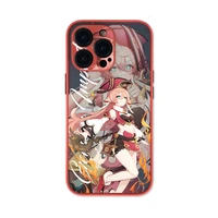 hot genshin impact yanfei phone case for iphone 13 12 mini 11 pro max xs xr x 7 8 plus red matte translucent cover funda
