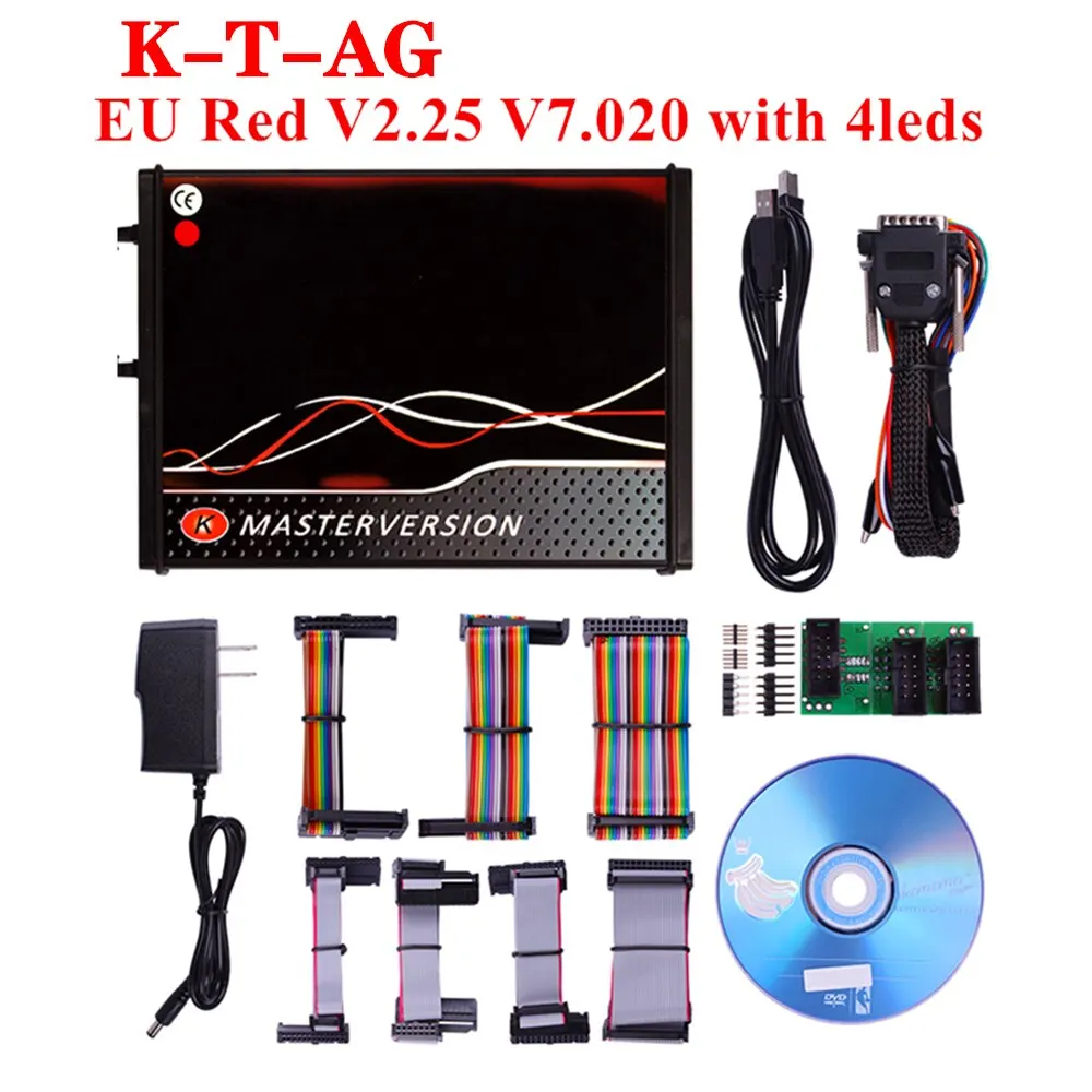 Чип-программатор KESS V5.017 KTAG 2 80 OBD2 с адаптерами 22 светодиодный т.