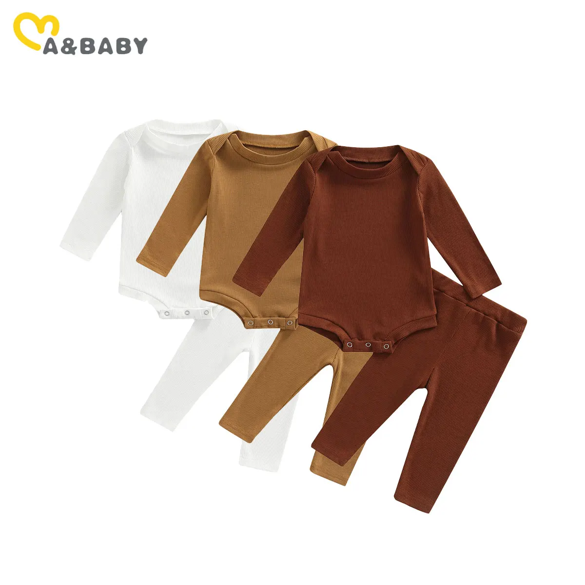 ma&baby 0-18M Spring Autumn Newborn Infant Baby Girls Boys Clothes Set Knitted Soft Romper Pants Outfits Clothing