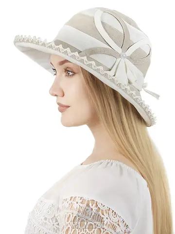 Мягкая шляпка из натурального льна Пелагея - Шляпа Для женщин на сезон Лето от Российской фабрики  PILNIKOV