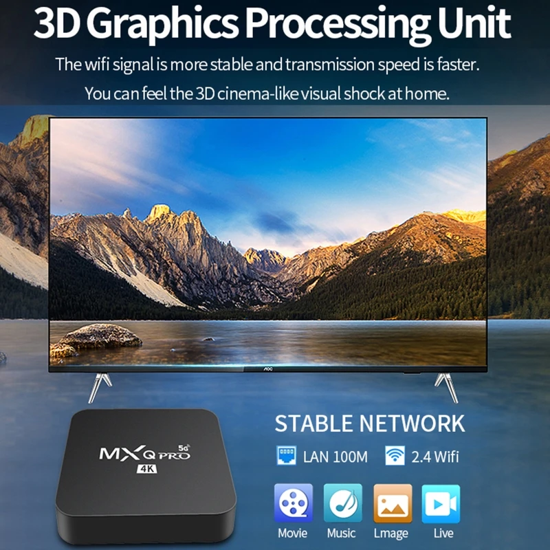 2022 MXQ PRO 4K 5G Smart TV Box Android 10.0 Quad Core S905L 4G 64GB 8G 128GB 3D HD Media Player 2.4G Wifi TVBOX Телевизионная