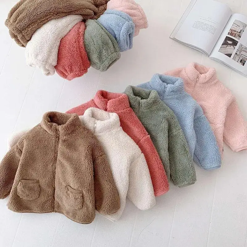

Baby Boys Girls Coral Fleece Clothing Set Kids Jacket Coat Pants Suit for Sports Suits Tracksuits 2pcs Child Warm Home Suit