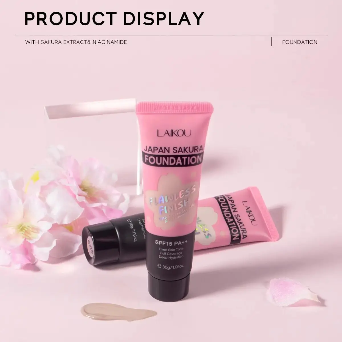 Фото LAIKOU Sakura основа для макияжа женский крем Женский увлажняющий крем для контроля жирности водонепроницаемый 30 г №1