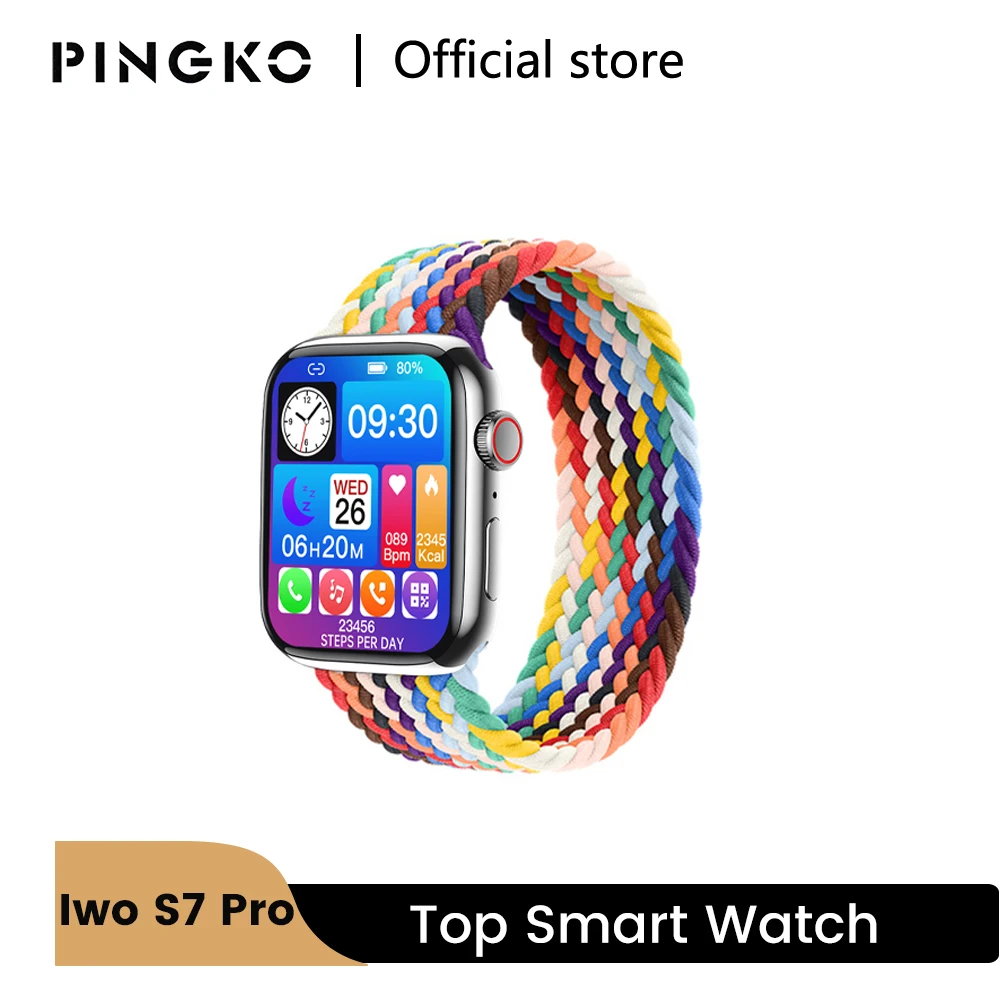 

PINGKO 2022 Iwo S7 Pro Watch Series 7 1.91 Inch Large Screen NFC Dial Call Wireless Charging Waterproof Smart Watch For IPhone
