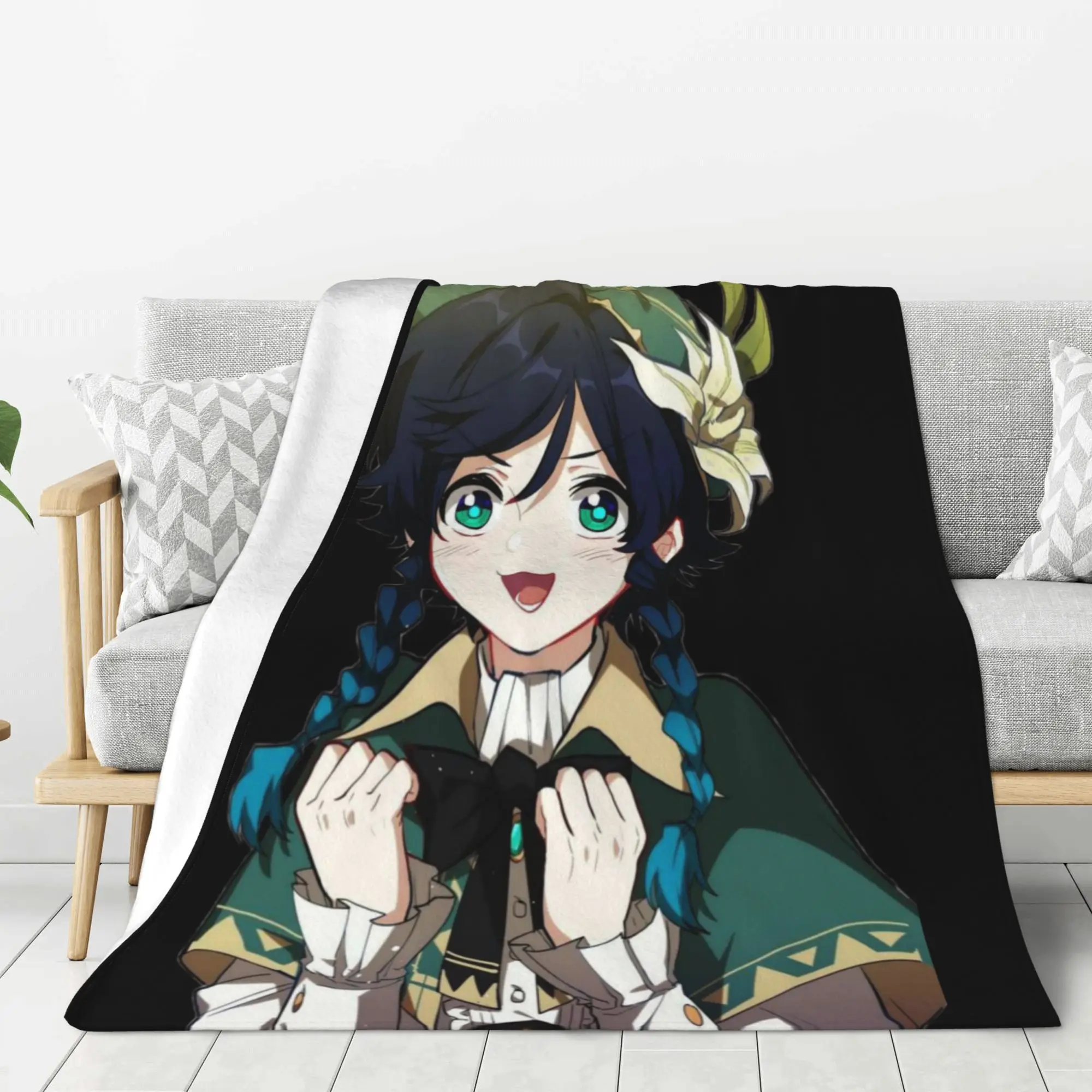 

3D HD Printing Japanese Anime Cute Girl Flannel Skin-Friendly Blanket Travel Decoration Blanket Nap Home Available