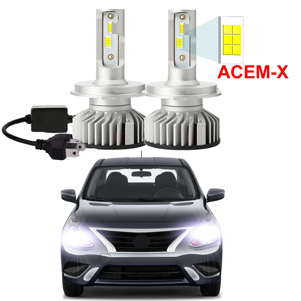 2 шт. светодиодные фары ближнего и дальнего света для Nissan Versa 2013 2014 2015 2016 2017 2018 Canbus