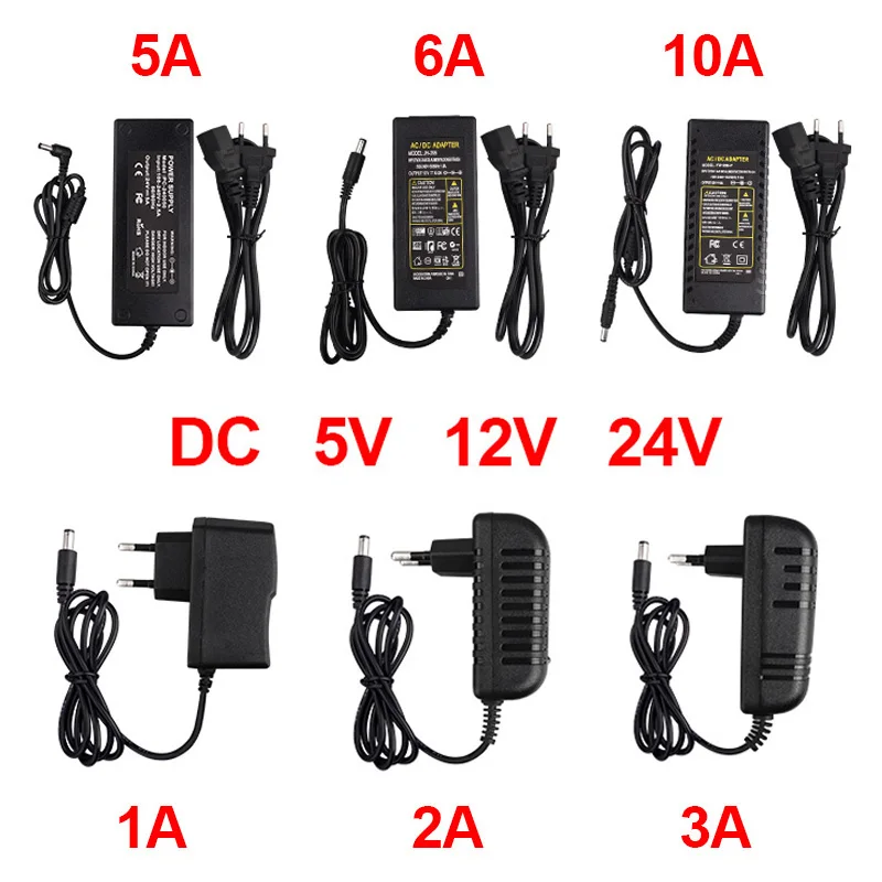 

DC5V/12V/24V Lighting Transformer Adapter AC100V-240V 1A 2A 3A 5A 6A 8A 10A Power Supply Converter Charger For LED Strip CCTV