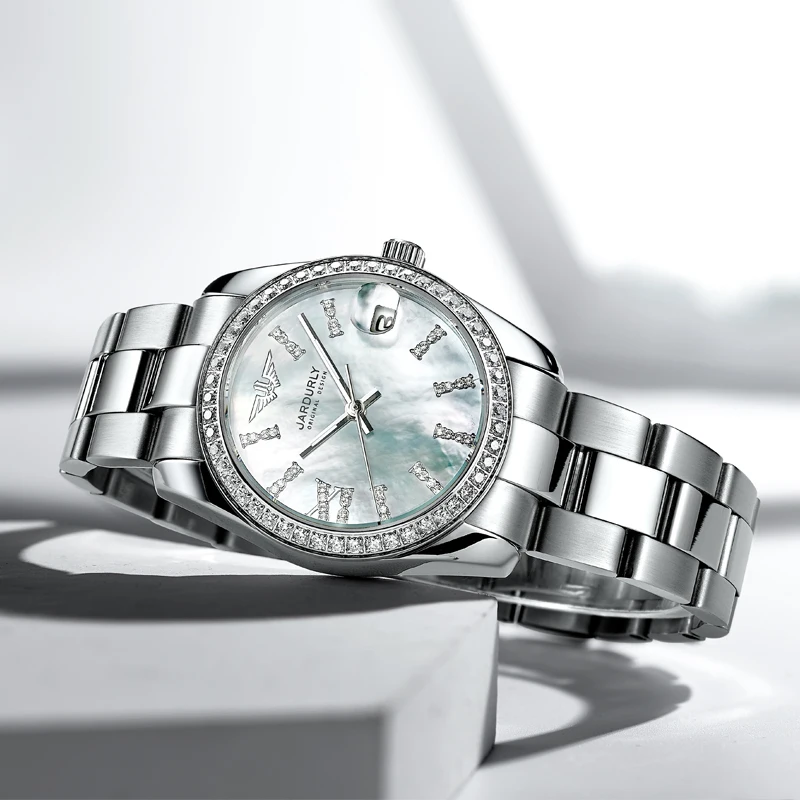 JINLERY Mechanical Watch for Women Free Shipping Watch Luxury Brand Watches For Ladies Fashion Femal Sapphire Crystal Wristwatch