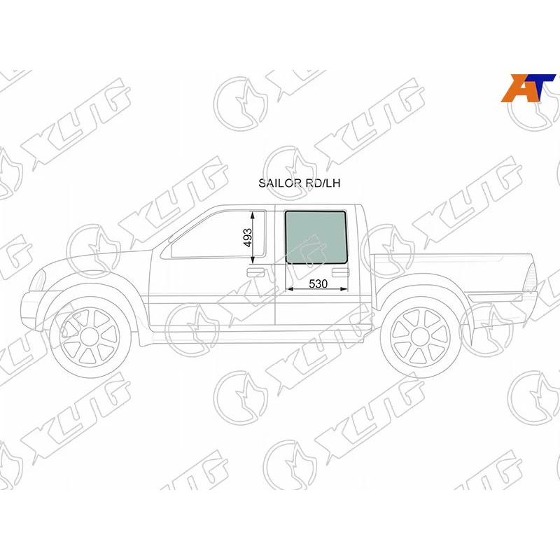 Стекло двери задней левой для Great Wall Sailor (2003-2010) XYG SAILOR RD/LH