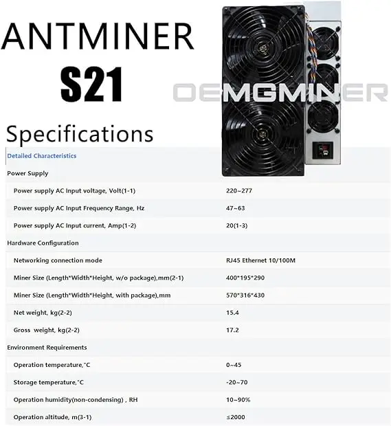 NA BUY 4 и получите 2 бесплатных новых Antminer S21 200T 3500 Вт 220-277 В BTC/BCH/BSV SHA256 Майнер с