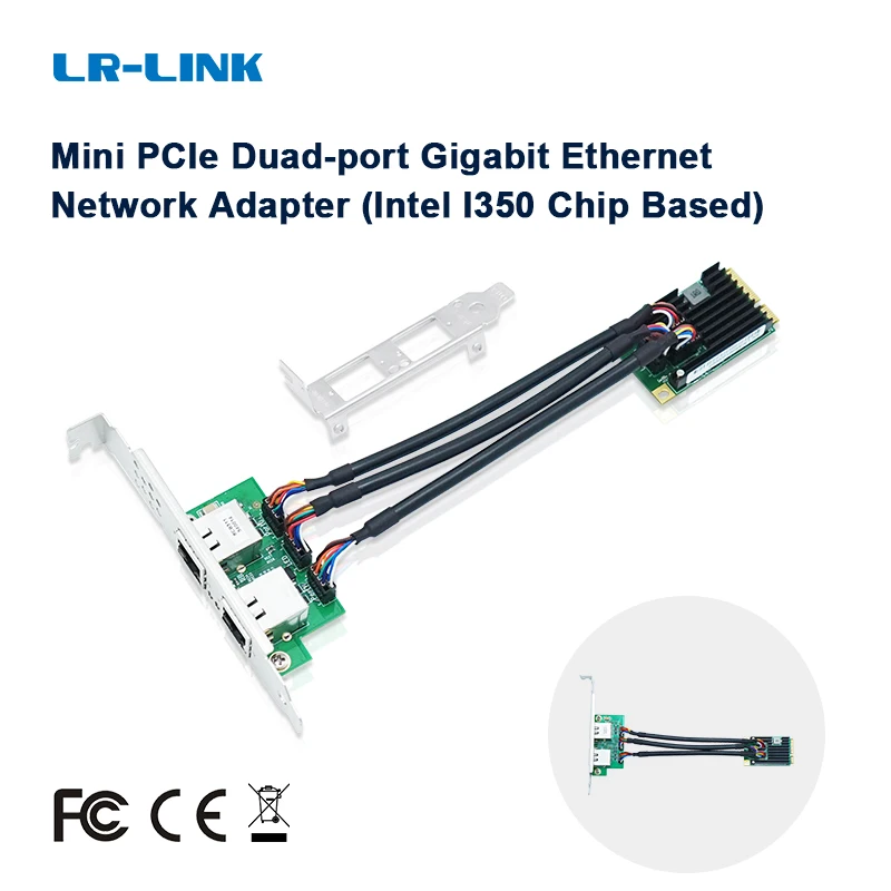 LR-LINK 2217PT Dual Port Mini PCI-Express Gigabit Network Ethernet Card RJ45 Lan Adapter 10/100/1000Mbps PCI-e Intel I350 Chip