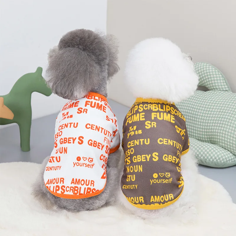 

Printed Puppy Clothes For Small Medium Dogs Fashion Pet Dogs Clothes For Yorkies Chihuahua Breathable Dog Vest T Shirt