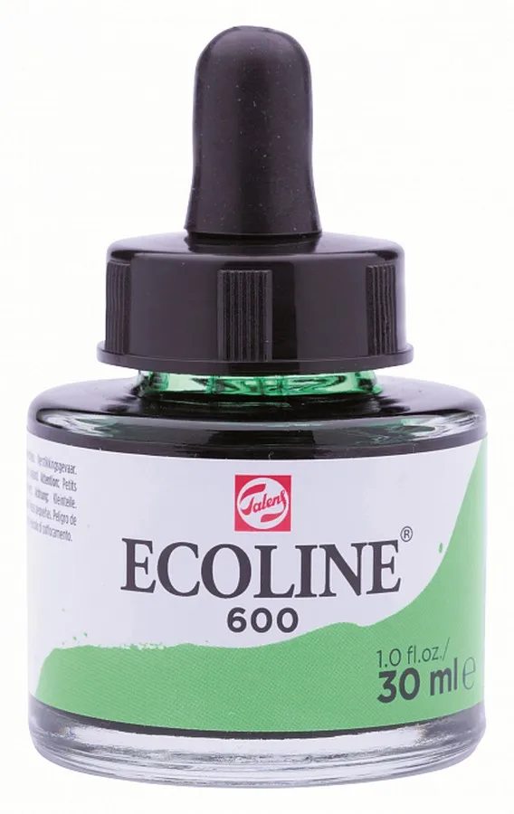 Акварель жидкая Ecoline банка 30 мл №600 зеленый new