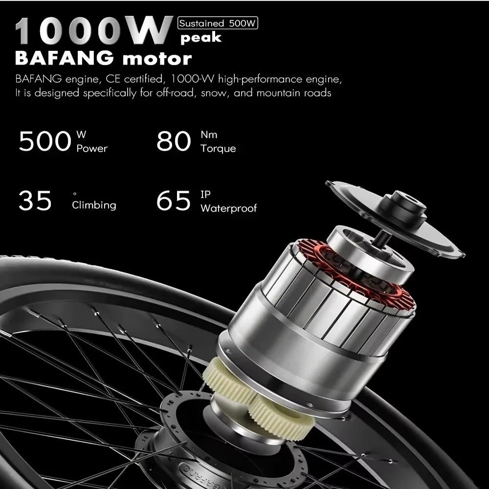 Фото Shengmilo S26 Электрический велосипед 500 Вт Bafang Motor E-Mountain велосипеды 48V17.5AH Электрический велосипед для взрослых Открытый велосипед 27,5inc Ebike №3