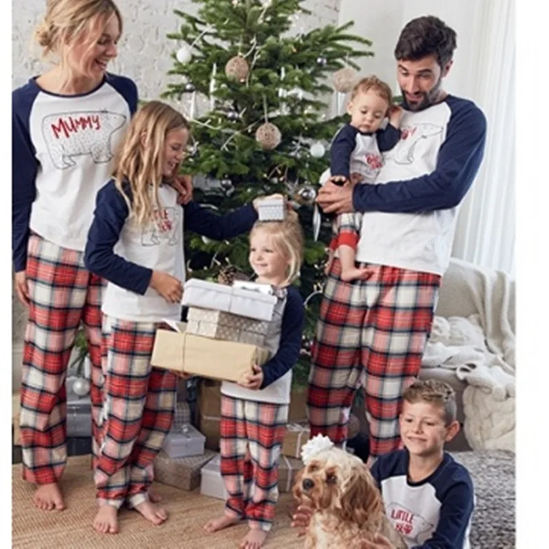 

Merry Christmas 2023 Family Pajamas Pear Print Patchwork Mother Daughter Matching Clothes Casual Soft Sleepwear Xmas Family Look