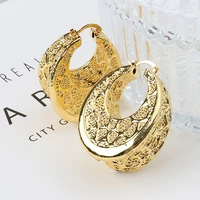 golden hoop earrings for women high quality knot irregular copper african nigeria large style fashion jewelry for party