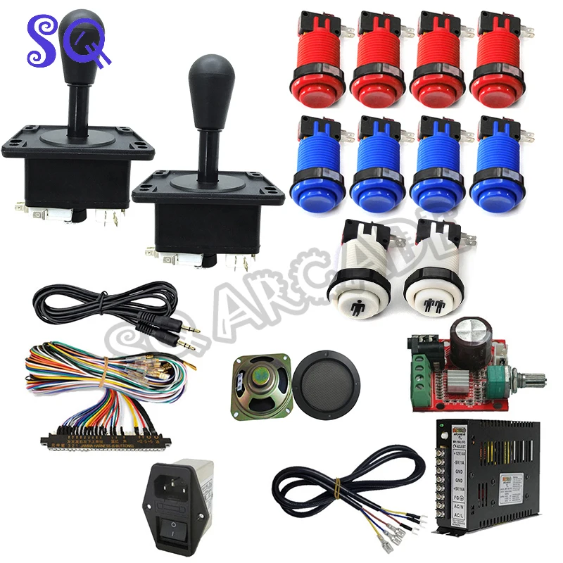 Pandora Arcade Console DIY Kit 2 Players With Jamma Cable Happ Joystick Amplifier Speaker Power for Jamma  Bartop Machine