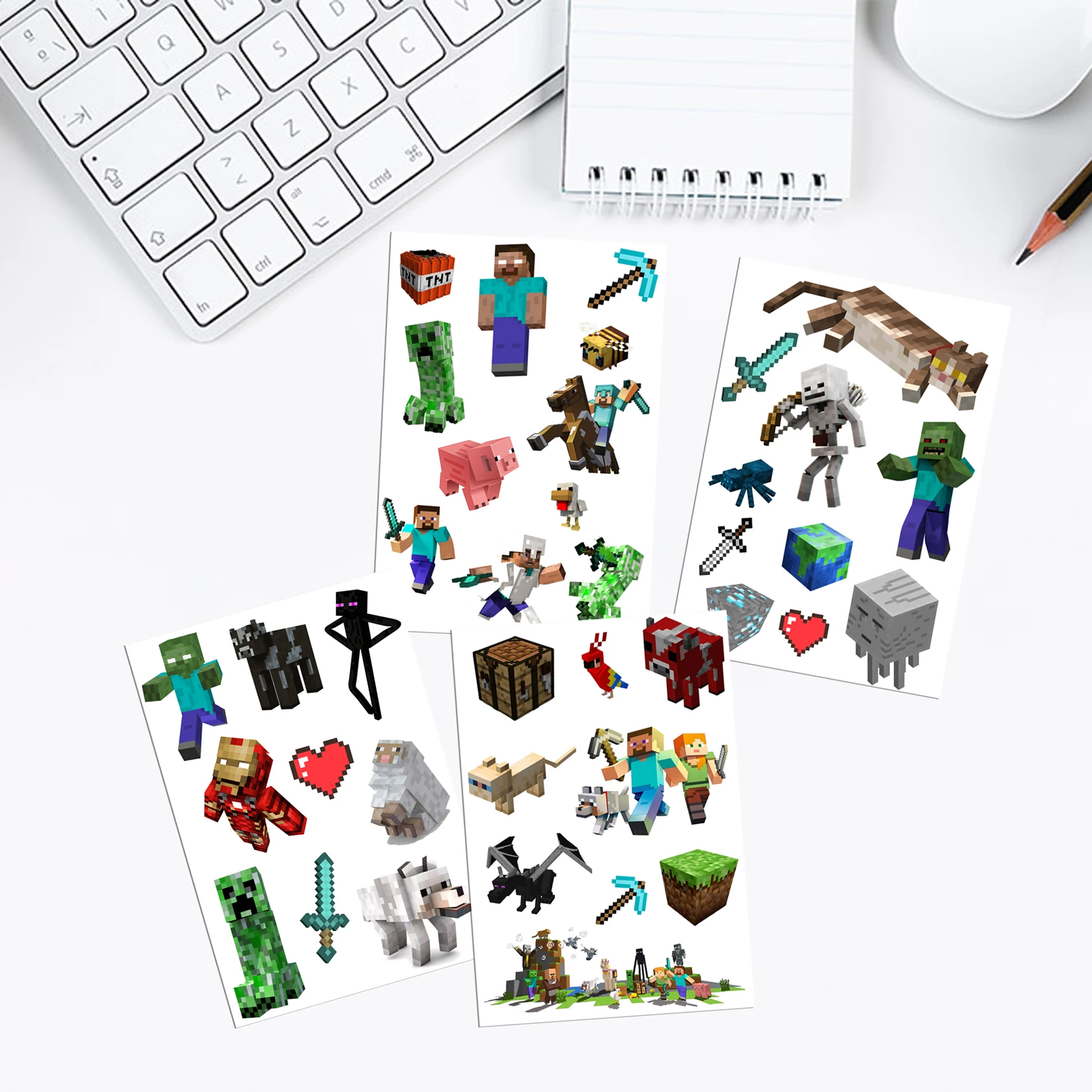 Набор. Minecraft stickers / Майнкрафт наклейки с изображением игры