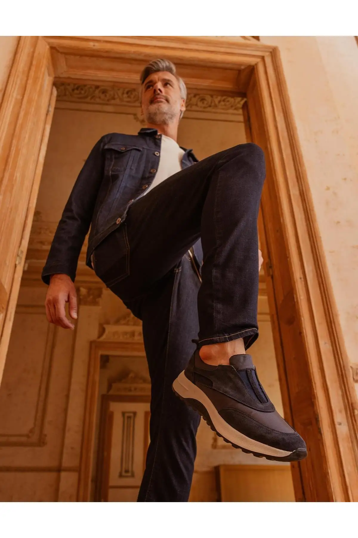 Ilvi) Мужская темно-синяя спортивная обувь Baar из натуральной замши и кожи  | AliExpress